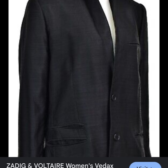 ZADIG & VOLTAIRE Women's Vedax Python casual Black Blazer $588 designer fall - Picture 3 of 12